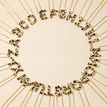 1件百搭豹纹字母吊坠项链，金属材质，包含26个英文字母，适合女性佩戴，日常通勤、派对等场合，也是一份优雅的礼物，更可作为街头潮流单品。 - 字母3 - 查看 35