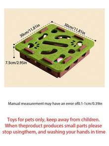 1pc Multi-Color Cat Game Box Felt Toy Box Scratching Post Cat Family Interactive Toy Maze Game Design Help Cat Kill Time Durable Cat Scratch Board No Hair Loss - Multicolor - View 8