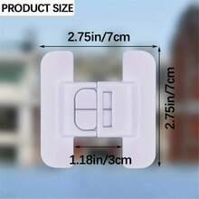 2pcs Self-Adhesive Safety Locks, No Drilling Needed, Universal Fridge Door Fixers, Drawer Storage Box Auto Lock, Plastic Lock For Unclosable Items, Double Lock Design To Prevent Opening, No Drilling Installation, Safe Anti-Open Lock