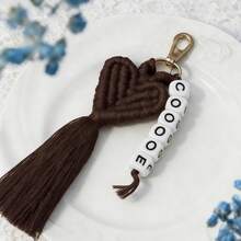 1 Stück personalisierter gewebter herzförmiger Namensanhänger, personalisierter Namensanhänger, herzförmiger Schlüsselanhänger, Brautjungferngeschenk, Hochzeitsparty Gastgeschenk, Valentinstag Geschenk - Gewebter Schlüsselanhänger - Übersicht 20