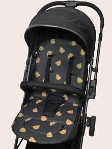 1pc Cartoon Pattern Baby Stroller Seat Cushion, Skin-Friendly Soft Durable Non-Deformable, Suitable For All Seasons Without Sweating, Removable Washable Anti-Slip, Multiple Patterns Available, Fits Various Baby Stroller Models