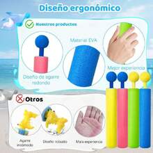 20 PCS Pistolas de Agua, Pistolas de Juguetes Niños, Pistolas de Agua de Espuma, Ideal para Juguetes de Exterior para Fiestas en la Piscina, el Patio y la Playa,37643513 - Multicolor - Ver 2