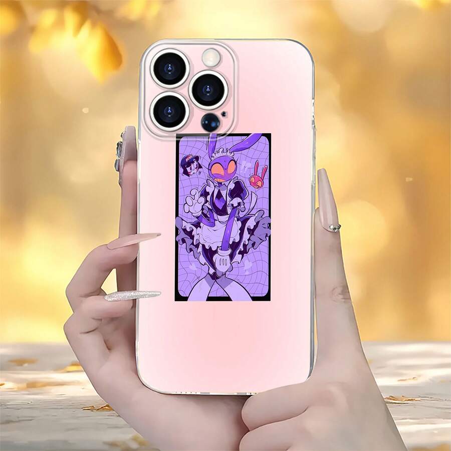 Conejito morado con traje de sirvienta. Esta elegante funda es compatible con iPhone 17, 16, 15, 14 Pro Max, 13, 12, 11, XR y XS Plus. Fabricada en silicona TPU, ofrece protección contra golpes y caídas, además de una sensación superior. Es un regalo ideal para familiares, amigos y seres queridos, y una opción perfecta para Año Nuevo. - transparente - Ver 1