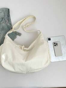 2026新款大容量尼龙面料单肩包，休闲多口袋新月形包，轻便多功能运动斜挎包