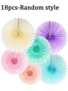 Bộ 30/12/6/18 chiếc quạt giấy cầu vồng màu pastel trang trí tiệc, quạt giấy treo tường 8 inch, thích hợp cho văn phòng, trường học, nhà cửa, các bữa tiệc khác nhau, màu sắc ngẫu nhiên. - Nhiều màu - Xem 8