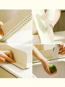 Kitchen Sink Splash Guard, Sink Side Splash Panel, Washbasin And Sink Splash Strip. Suitable For Modern Standard Sinks. All-Weather Usable. Kitchen Vegetable Washing And Dishwashing Sink, Washbasin And Vanity Top Splash Protection. Splash Pad With Silicone Waterproof Strip.
