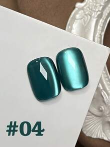 12毫升秋冬新年高密度超亮红色金色蓝色棕色玻璃珠猫眼凝胶指甲油，Y2K透明流行乳白色猫眼美甲沙龙DIY美甲用品 - 彩色 - 查看 8