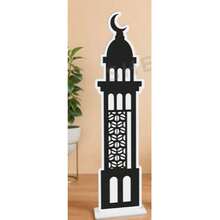 1 Peça Decoração de Estilo Árabe do Oriente Médio em Formato de Lua Crescente - Adequado para Casas de Festival, Salas de Estar e Pátios, Decorado com Caligrafia Árabe Abençoando "Que Este Mês Seja" - Para Festival, Entradas, Decoração de Quarto e Comemorações de Feriados - Multicolorido - Visão 8