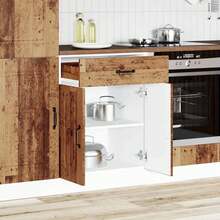 vidaXL Armário de cozinha Kalmar vieux bois bois d'ingénierie - Castanho - Ver 3