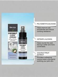 EelJoy Pet Coconut Scented Care Spray, No-Rinse Dog Coat Detangler, Leaves Fur Smooth Silky & Shiny