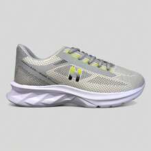 Men's Running Shoes For Gym, Sports, Running, Walking, Anti-Impact, Breathable, Soft, Ultra Lightweight - 灰色和綠色 - 查看 2