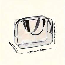 1 pieza Bolsa de almacenamiento transparente de moda - Bolsa organizadora de plástico de gran capacidad con cremallera resistente y asa | Bolsa de almacenamiento rectangular multiusos para viajes, vacaciones, juguetes, ropa y almacenamiento de bloques | Diseño unisex adecuado para actividades diarias y al aire libre de primavera | Regalo perfecto para el Día de San Valentín, bolsa esencial para viajes - Multicolor - Ver 8