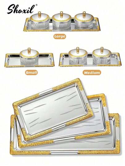 shoxil 1pc Striped Glass Bowl With Gold Lid, Suitable For Nuts, Yogurt, Ice Cream, Jewelry Storage, Tray, Decor, Serving, Home, Restaurant, Gathering, Ramadan