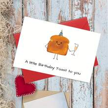 [Popular Choice] 1pc Unique Toast-Shaped Birthday Card With Envelope - Cute & Fun Greeting, Perfect For Celebrating Special Occasions