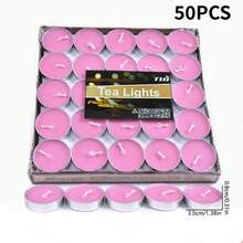 情人节茶蜡烛，无烟无香，适合家庭聚会、婚礼、新年派对、情人节、浪漫晚餐等场合（粉色） - 多色粉 - 查看 9