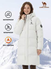 Women's Outdoor Down Jacket, New Winter Style, Thick, Warm, 3-In-1 Waterproof, High Loft, Mid-Length - Light Frost White - View 7