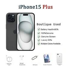 Apple 二手苹果 iPhone 15 Plus，128GB/256GB，6.7 英寸双卡双待智能手机，成色 95% 新，黑色、蓝色、粉色、黄色、绿色可选。功能强大，适合家庭/办公使用和远程会议。 - 黑色 - 查看 1