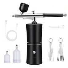 1 Set Super Stable Spray Gun Kit: 25 PSI Precision Spray Gun For Nail Art, Rechargeable Dual-Mode Spray Gun With 0.3mm Nozzle, Portable Makeup Spray Gun Suitable For Gel Manicure, Ombre French Manicure, Etc. - Multicolor - View 13