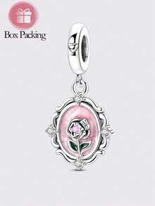 1 pieza Colgante de plata de diseño original, elaborado con esmalte vibrante, que representa delicados racimos florales y cestas tejidas de manera intrincada, acentuado por piedras de circonita cúbica brillantes para un punto focal cautivador. - Plateado - Ver 11