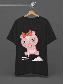 HTF Happy Tree Friends Tee - Giggles Zaza Cartoon T-Shirt - Scene Emo Style Gore Animation Shirt - Black - View 1