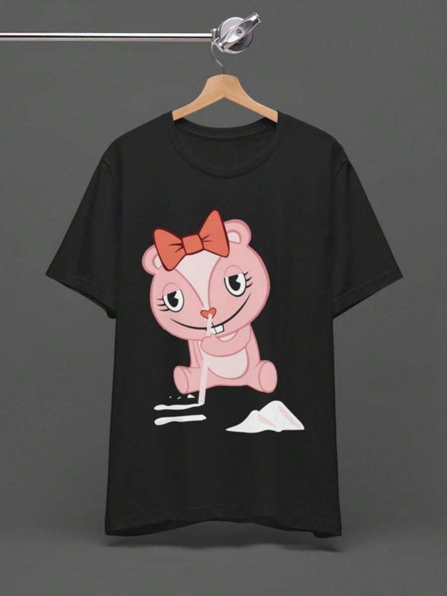 HTF Happy Tree Friends Tee - Giggles Zaza Cartoon T-Shirt - Scene Emo Style Gore Animation Shirt - Black - View 1