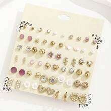 30件套心形耳环组合装，轻盈奢华合金耳钉，适合作为斋月和情人节礼物 - 彩色 - 查看 3