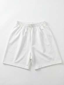 2pcs/Set Girls Cute Polo Collar T-Shirt And Shorts Set, Sweet Style Young Girl Summer Outfit - Green - View 4