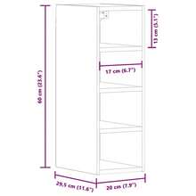 vidaXL Armoire suspendue "Riga" Chêne artisanal 20 x 29,5 x 60 cm Bois d'ingénierie - Tabac - Voir 10