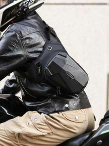 摩托车侧腿包，EVA硬壳户外休闲腰包，摩托车手机钱包臀包 - 配有可调节肩带、拉链和透气孔，适合露营、骑行、户外探险 - 骑行者专属探险收纳包 | 运动配件 | 安全拉链封口，高品质尼龙腰包，适用于摩托车骑行和户外探险