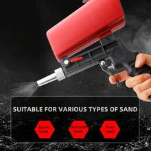 1/4 Inch (Approx. 0.6 Cm) Pneumatic Sandblasting Gun, Portable Handheld Sandblasting Gun, 90psi Sandblasting Gun, Pneumatic Sandblasting Gun - Red - View 10