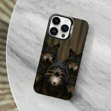 Funda de silicona mate negra Wolf Art Alpha Sigma para 15,14,13,11,MAX,12,16,17,Pro - Z5 - Ver 4