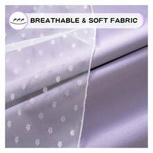 Lilac Curtains For  Bedroom, 54 Inch Blackout Short Curtains,Room Decor, Polka Dot Sheer Double Layer, Grommet Top, 2 Panels - 如圖21 - 查看 3