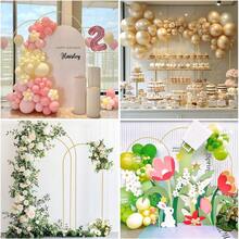 Kit Arco Globos, 1.8m/2m/2.2m Kit de Arco para Globos Cuadrados, Marco de arco de boda grande ajustable Telón de fondo rectangular Soporte Decoraciones de puerta de fiesta, Aro Metálico para Globos de Gran Tamaño para Fiesta de Cumpleaño, Boda, Despedida de Soltera, Graduación - Dorado - Ver 9