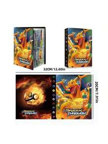 Álbum de colección de cartas Pokémon, caja de almacenamiento de tarjetas de 4 bolsillos, álbum de fotos, puede contener 120 tarjetas variadas - Multicolor - Ver 8