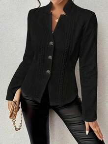 High-End Fashion Women's Suit-Style Coat Is Suitable Commuting, Traveling And Casual Outings. - màu đen - Xem 3