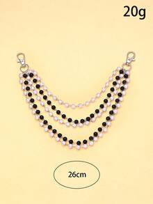 1件多层珍珠肩链，时尚欧美风晚宴派对礼服性感身体饰品 - 銀色 - 查看 3