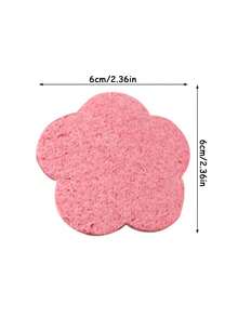 10/5/2PCS 压缩木浆棉垫美容清洁纤维素洗脸海绵梅花形木浆棉面巾方便携带。 - 粉色 - 查看 6
