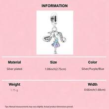 Valentine's Day DIY Silver Plated Ballet Charms Butterfly Bicycle Bow Enamel Crystal Pendants For Bracelet Necklace Romantic Cute Jewelry Making Accessories - Silver - View 14