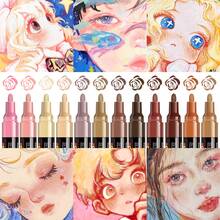 72 Colors Vivid Acrylic Marker Pen Set, 6 Color Systems, 1 Box Of 12 Gradient Colors, Non-Smudge Quick-Drying Markers, Medium Tip (2-3mm), Suitable For Rock Painting, Black Paper, Skateboard Decoration, Wood, Plastic, Canvas - Acrylic Markers - View 10