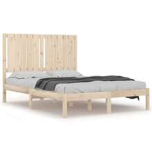 vidaXL Cadre de lit sans matelas 120x200 cm bois de pin massif - Tabac - Voir 1