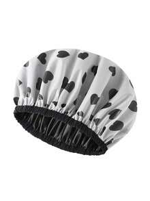 1/3pcs Waterproof Printed Shower Cap, Double Layer, Long Hair, Satin Bathing Cap, EVA Printed Hair Cover Shower Cap - Multicolor - View 11