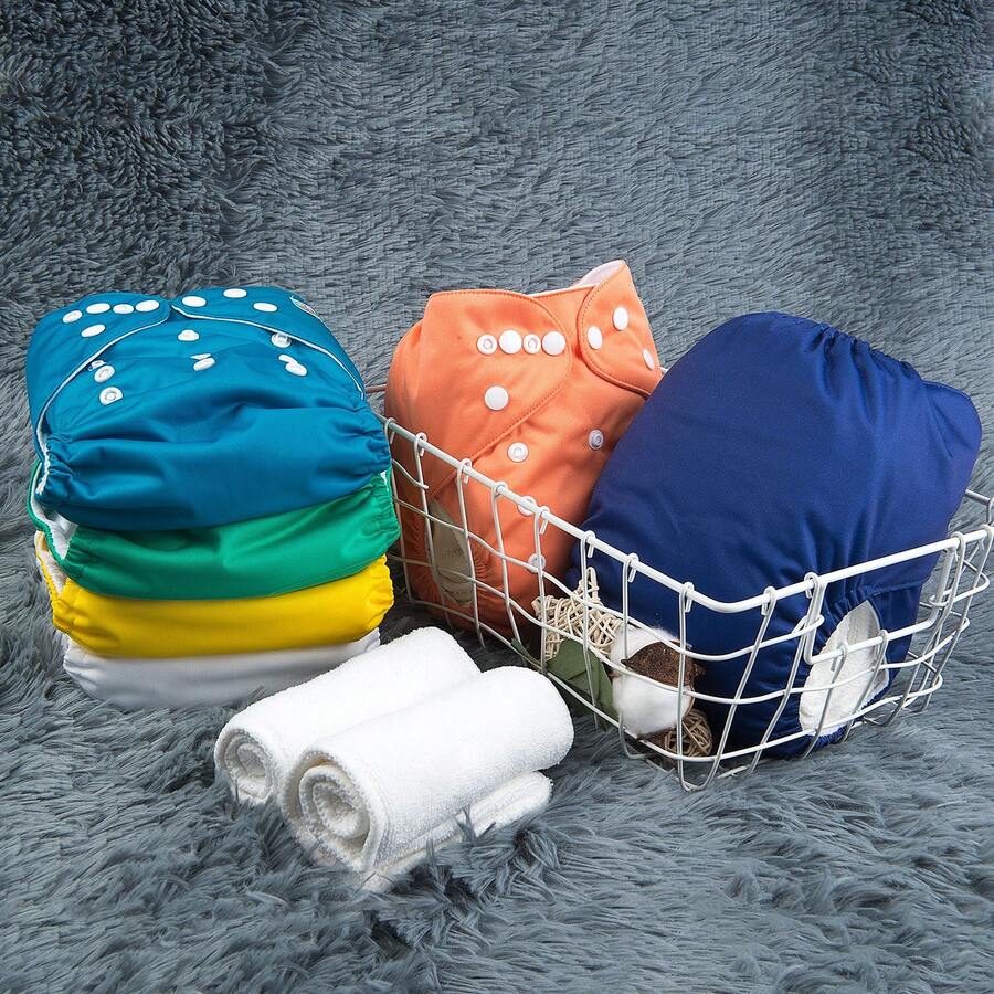 ALVABABY 1/3/6pcs Washable & Reusable Baby Cloth Diapers - Multicolor - View 1