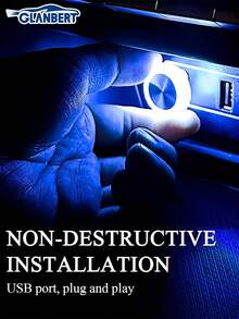 GLANBERT 2pcs Mini USB LED Car Atmosphere Lights, Plug-In USB Decorative Night Lights, Portable Car Ambient Lighting Set, Universal Car Interior Accessories Fit Most Vehicles - A - View 8