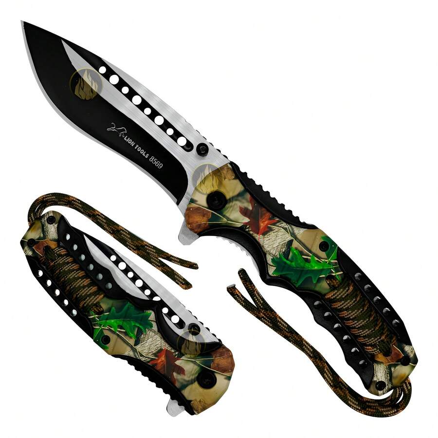 TendenciaNavaja Automática Camuflaje Cuerda Paracord Caza Uso RudoCalidad premium - Camuflaje 8569 - Ver 1