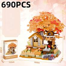 Colorful Cherry Blossom Tree Building Block Toy Cute Building Block Suitable For Room Decor Beautiful Decorative Items Suitable For Displaying On A Desktop Flower Pixel Oil Painting Frame Sunflower Ornament Toy Gift Toys For Girls 7 To 10 Christmas Gifts - Multicolor - View 4