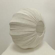 现代创新南瓜形亚麻灯罩，浪漫简约圆形球形吊灯/落地灯灯罩（仅灯罩）