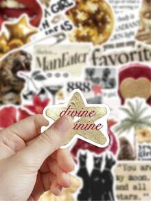 50pcs Golden Lucky Girl Stickers Skateboard Guitar Luggage Laptop Phone Decor Graffiti Stickers - Nhiều màu - Xem 7
