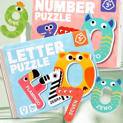 Montessori Magnetic Letter & Number Puzzle Book, Colorful ABC Letters 0-9 Numbers Animal Shape Matching Toys For 3-6 Years Old Kids, Magnetic Letter Learning Toys, Preschool Education Puzzles, Fine Motor Skills Toys, Travel Toys, Refrigerator Magnets, Birthday & Christmas Gifts