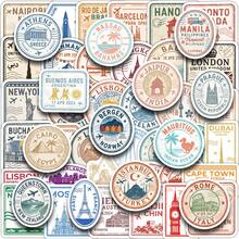 50张复古旅行贴纸，节日贴纸，国家贴纸，建筑贴纸，旅行礼物，旅行美学贴纸，防水乙烯基贴纸，适用于笔记本电脑、手机、汽车、滑板、水瓶、剪贴簿、电脑日记本 - 彩色 - 查看 7