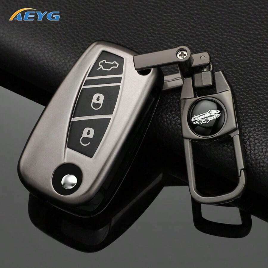 适用于菲亚特500、熊猫、Stilo、Punto、Doblo、Grande、Bravo、500、Ducato、小巴等车型的3键汽车折叠钥匙壳保护套/钥匙包 - 菲亞特D款 - 查看 1
